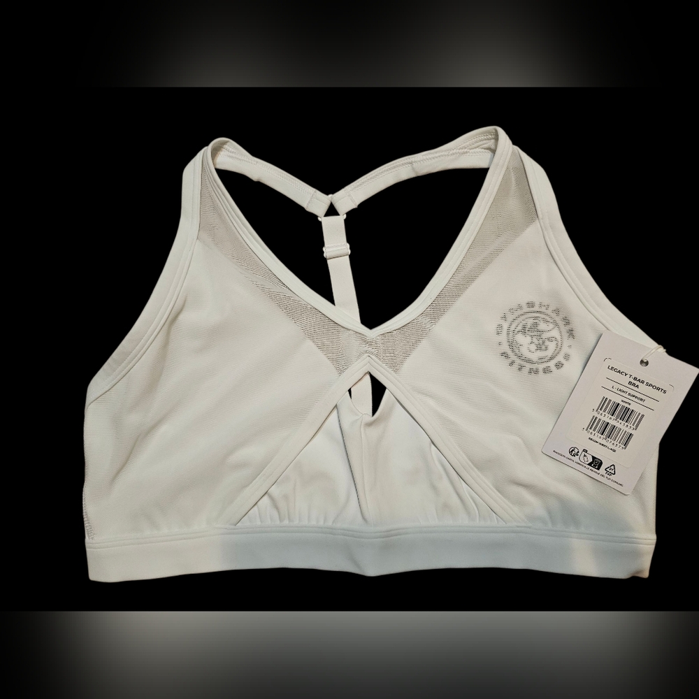 Gymshark White Sports Bra with Mesh Detail
